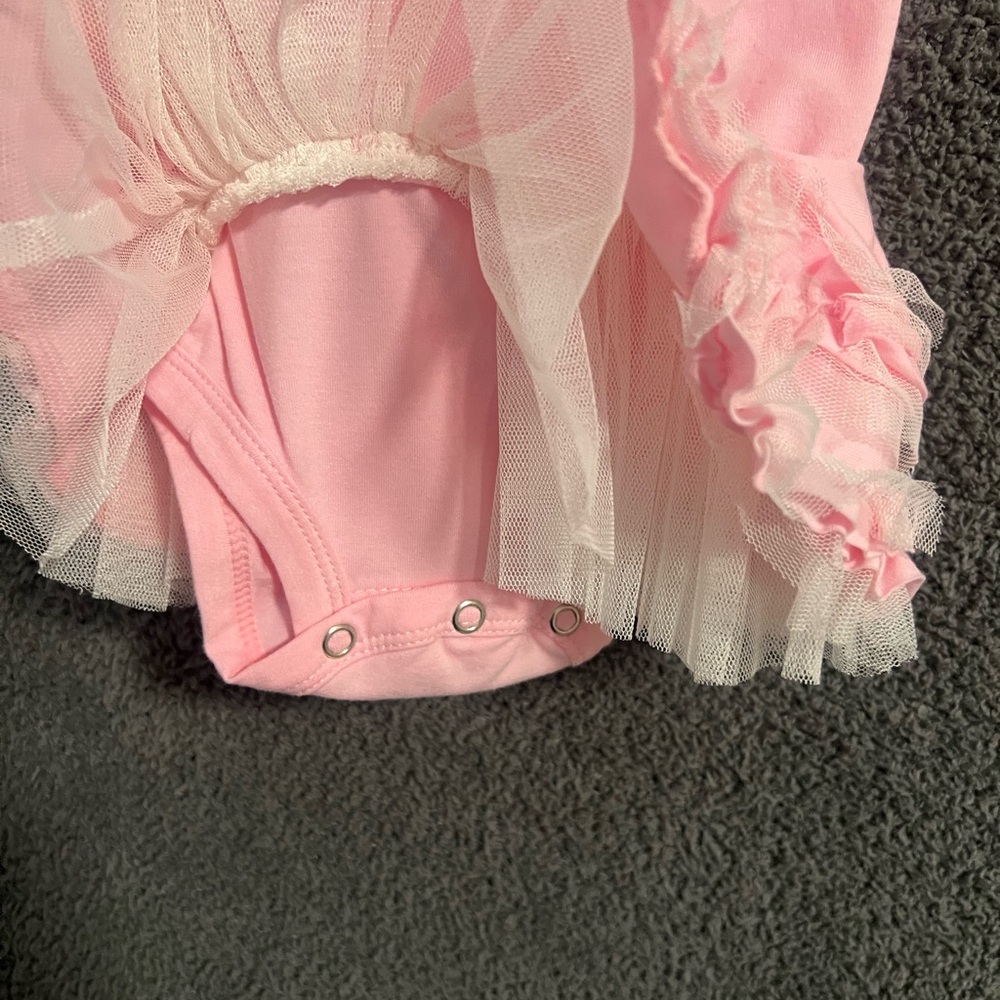 Pink Ruffled Baby Dress with Flower - Picture 2 of 5
